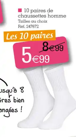 Kandy 10 paires de chaussettes homme offre