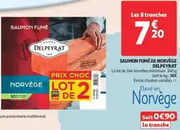 Auchan DELPEYRAT Saumon fumé de norvège offre