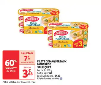 Auchan SAUPIQUET Filets de maquereaux moutarde offre