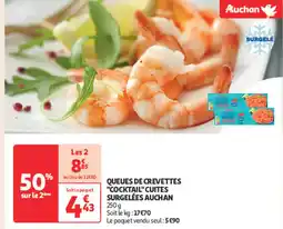 Auchan AUCHAN Queues de crevettes "cocktail" cuites surgelées offre