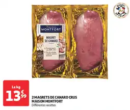 Auchan MAISON MONTFORT  2 magrets de canard crus offre