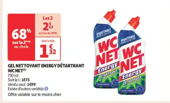 Auchan WC NETGel nettoyant energy détartrant offre