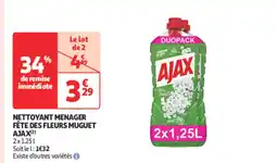 Auchan AJAX Nettoyant menager fête des fleurs muguet offre