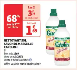 Auchan CAROLIN Nettoyant sol savon de marseille offre