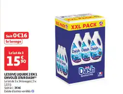 Auchan DASH Lessive liquide 2 en 1 envolée d'air offre