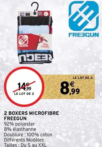 Intermarché 2 Boxers microfibre freegun offre