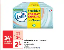 Auchan LOTUS Boîte mouchoirs sensitive offre