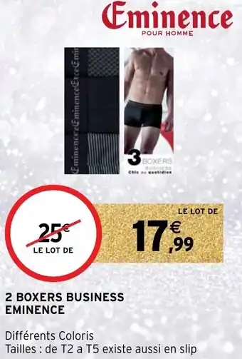 Intermarché 2 Boxers business eminence offre