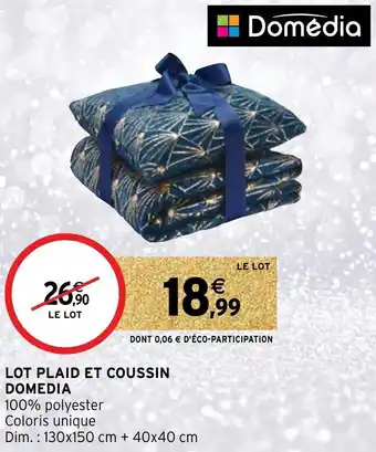 Intermarché Lot plaid et coussin domedia offre