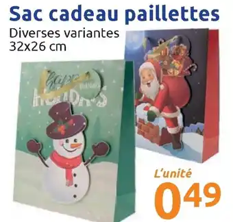 Action Sac cadeau paillettes offre