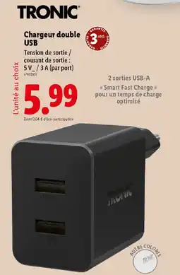 Lidl Tronic Chargeur double USB offre