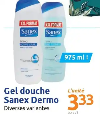 Action Gel douche sanex dermo offre