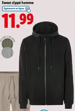 Lidl Sweat zippé homme offre