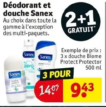 Déodorant et douche sanex