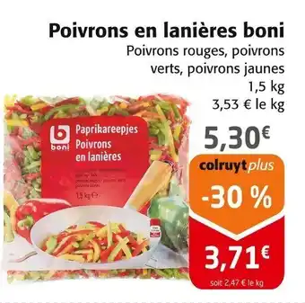 Colruyt Poivrons en lanières boni offre