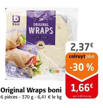 Colruyt Original Wraps boni offre