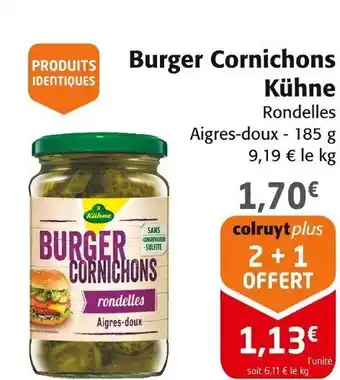 Colruyt KUHNE Burger Cornichons offre