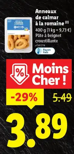 Lidl Anneaux de calmar à la romaine offre