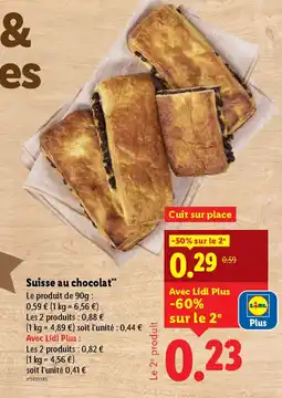 Lidl Suisse au chocolat offre