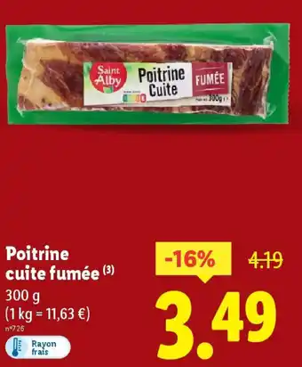 Lidl Poitrine cuite fumée offre