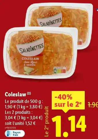 Lidl Coleslaw offre