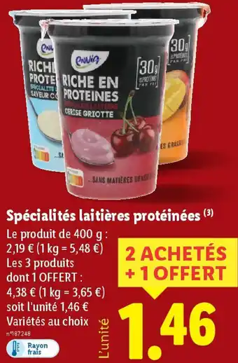 Lidl Spécialités laitières protéinées offre