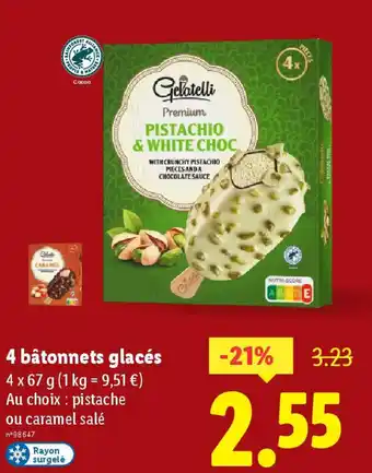 Lidl 4 bâtonnets glacés offre