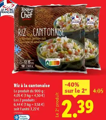 Lidl Riz à la cantonaise offre