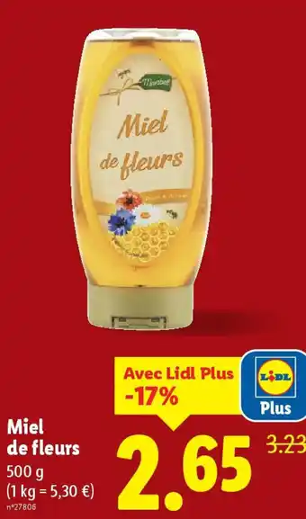 Lidl Miel de fleurs offre