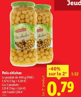 Lidl Pois chiches offre