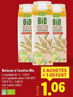 Lidl Boisson à l'avoine Bio offre