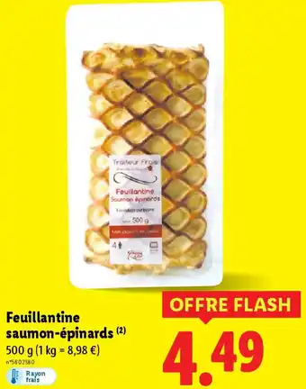 Lidl Feuillantine saumon-épinards offre