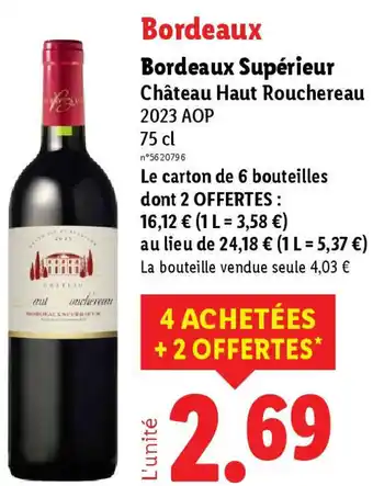 Lidl Bordeaux Supérieur offre