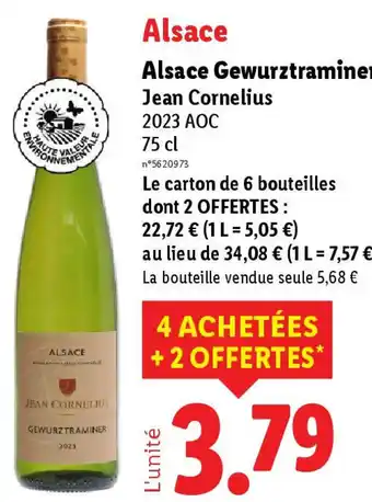 Lidl Alsace Gewurztraminer Jean Cornelius offre