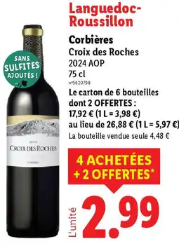 Lidl Corbières Croix des Roches offre