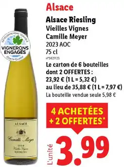 Lidl Alsace Riesling Vieilles Vignes Camille Meyer offre