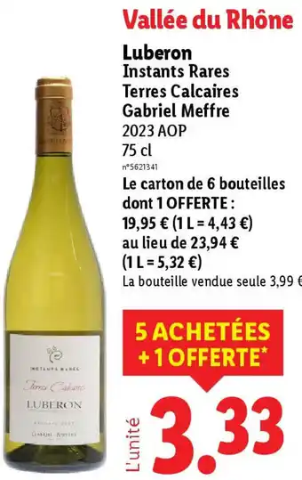 Lidl Luberon Instants Rares Terres Calcaires Gabriel Meffre offre