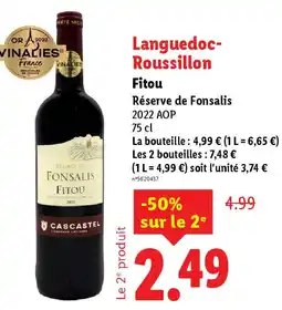 Lidl Fitou Réserve de Fonsalis offre