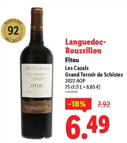 Lidl Fitou Les Cazals Grand Terroir de Schistes offre