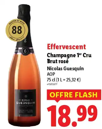 Lidl Effervescent Champagne 1er Cru Brut rosé offre