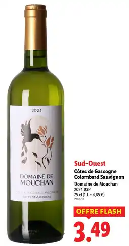 Lidl Côtes de Gascogne Colombard Sauvignon Domaine de Mouchan offre