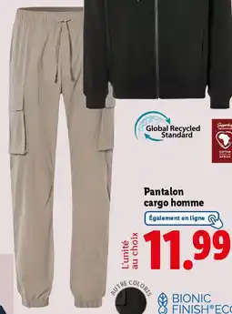 Lidl Pantalon cargo homme offre