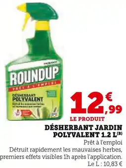 Hyper U ROUNDUP Désherbant jardin polyvalent 1.2 l offre