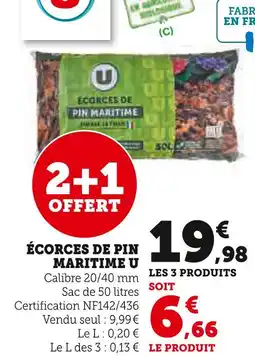 Hyper U U Écorces de pin maritime offre