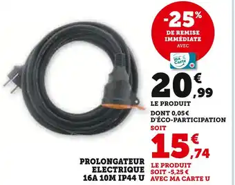 Hyper U U Prolongateur electrique 16A 10M IP44 offre