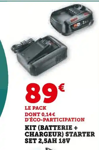 Hyper U Kit (batterie + chargeur) starter set 2,5ah 18v offre