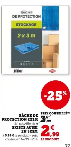 Hyper U Bâche de protection 2x3m offre