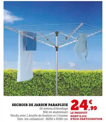 Hyper U Sechoir de jardin parapluie offre