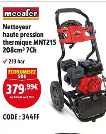 Screwfix MECAFER Nettoyeur haute pression thermique offre