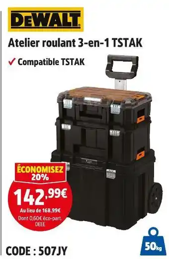 Screwfix DEWALT Atelier roulant 3-en-1 TSTAK offre